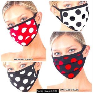 Stasia Polka Face: Washable Cotton Polka Dot Face Masks